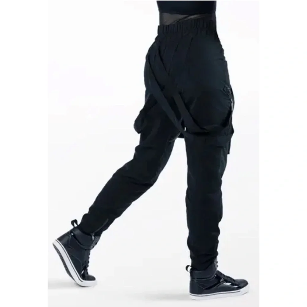 Balera Black Hip Hop Dance Pants MC Low Rise Wide Leg Performance Costume